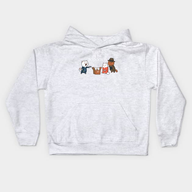 What's in the booox?! Kids Hoodie by Queenmob